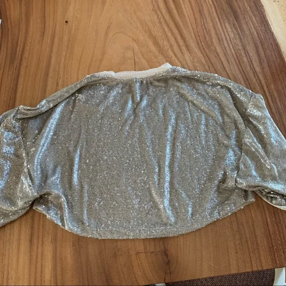 Free People Gold Sequin Crop Top - Picture 4 of 7